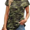 Alaroo Womens Summer Tops Short Sleeve Shirts Crew Neck Tshirt Cute Trendy Tunic Blouses (Green, XXL)