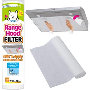 Easy Apply Range Hood Filter - Universal Size (141inches), Peel & Stick, Replaceable, FILTAN, Made in Japan
