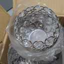 4 Arms Crystal Candelabra Tealight Holder - Tall 15.7 Inch Elegant Centerpiece with Crystal Pendant Bowls & Artistic Metal Stand for Wedding, Dining Table, Home Decor (1, Silver)