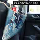 3 x ABUIFDK Car Trash Can, Cute Car Trash Bag, Hanging Car Organizer and Storage Bag, Trash Bin for Car Accessories, Vehicle, Travelling, Camping Luxury Blue White Marble