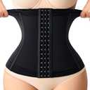 Nebility Waist Trainer for Women Faja Postpartum Belly Band Waist Cincher Corset Shapewear Body Shaper Girdle(Black, Medium)
