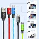 Cruise Essentials 2026 4 in 1 Multi Charging Cable [2Pack 5FT], Tangle Free USB C Car Charger Cable Nylon Braided with 2 USB-C/IP/Micro, Travel Charging Cords for iPhone Android iPad and More