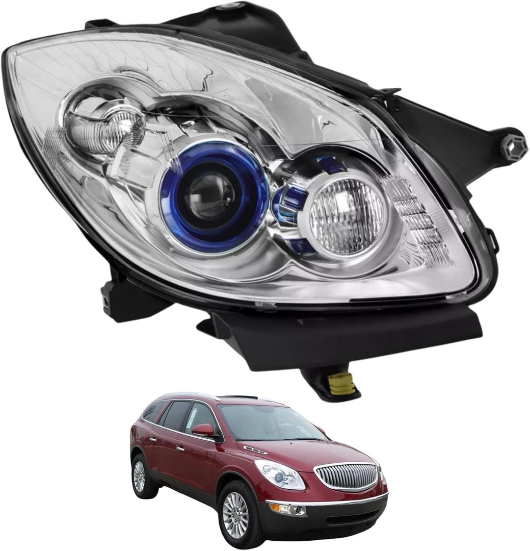 munirater Headlight HID Headlamp Assembly Right Side Replacement for 2008-2012 Enclave w/o AFS DRL