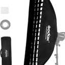 Godox FW22x90CM / 9"x36" Bowens Mount Strip Honeycomb Grid Softbox,Portable Soft Box with Bowens Mount Speedring,Softbox with Grid for Studio Strobe Speedlite Flash Portrait Product Photography