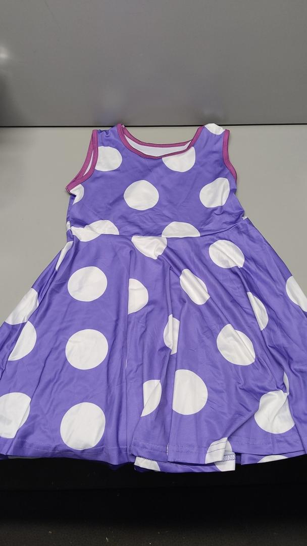 Polka Dot Summer Dress Girls Sleeveless A-Lined Dresses Kids Beach Vacation Knee Length  Dress School Outfits 150