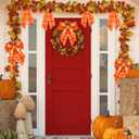 3Pack 2 Pcs Fall Wreath Sash for Front Door 4.5'' X 56'' Thanksgiving Wreath Satin Sash Bow Buffalo Plaid Cotton Wreath Sash Buffalo Check Wreaths DIY Bow for Autumn Garland Doorway Indoor Outdoor Home