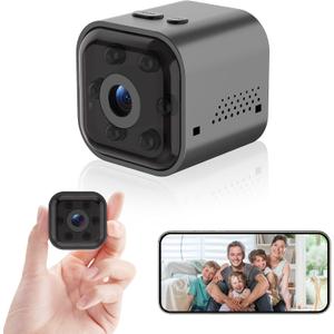 Hidden Camera - 1080P HD WiFi Wireless Security Camera - Nanny Camera - Best Mini Car Cameras for Surveillance - Surveillance Camera with Motion Detection and Night Vision (Black)