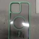 SUPFINE Magnetic for iPhone 13 Pro Max case, [Compatible with MagSafe][Clear Hard Back with Soft TPU Bumper][12FT Military Grade Drop Protection] Shockproof Phone Case,Clear Ice Green