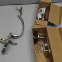 goldenwarm Front Door Handle, Nickel, Single Cylinder, Reversible Lever, Adjustable, 11 x 2 inches, 2.67 lbs, Stainless Steel, Brushed Finish, Entry Way Handleset
