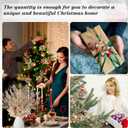 15 Pcs 17 Inch Christmas Artificial Glitter Berry Stem Ornaments with Poinsettia Flower, Xmas Glitter Poinsettia Flowers Picks for Christmas Tree Vase Holiday Party Home Decor(Champagne)