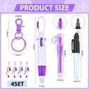 Nursing School Essentials,Mini Highlighter Nurse Pen Pack Set Include Pink and Purple Tip Highlighter 4 Permanent Marker Pen and 4 Retractable Ball Pen with 4 Nursing Keychain Clip
