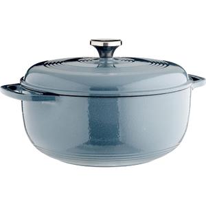 Lodge Essential Enamel Cast Iron Dutch Oven - Perfect for Bread Baking, Braising, Marinating & Slow Cooking - Features Moisture-Sealing Lid & Dual Handles - Kitchen Essentials - 6 Quarts - Storm Blue