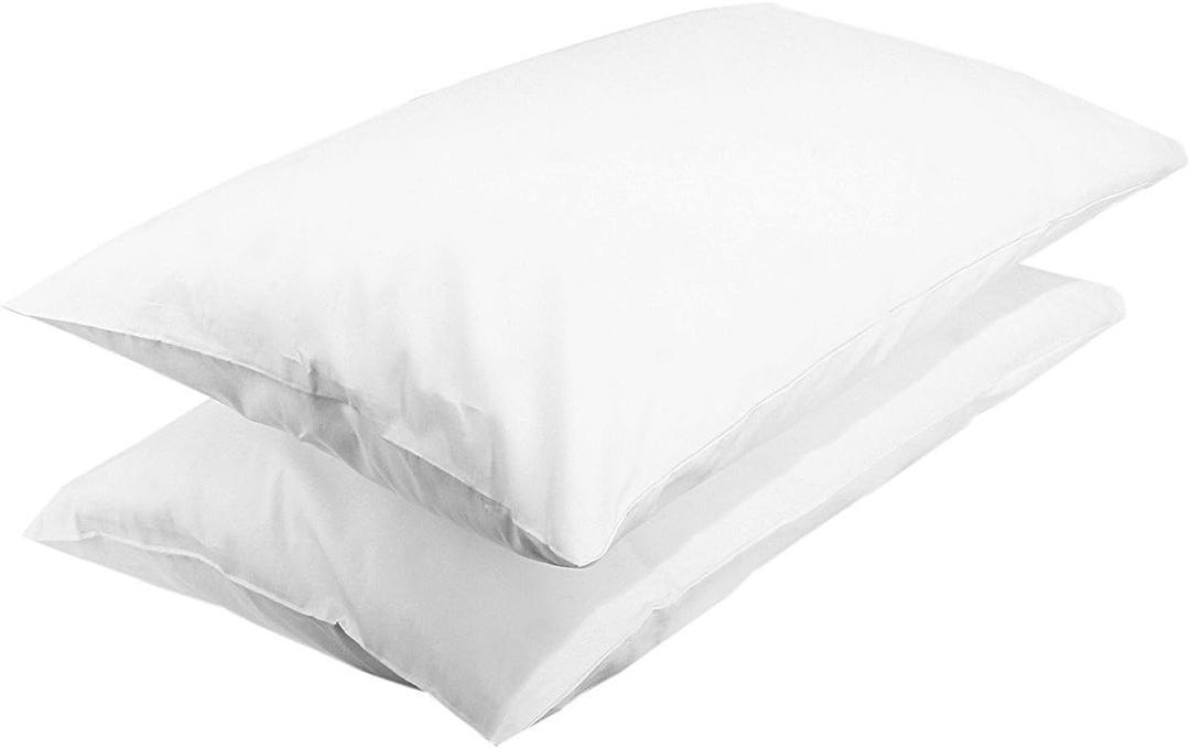 Rockcloud Pillow Case Set 400 Thread Count 100% Cotton Standard Size 2pc, White (White)