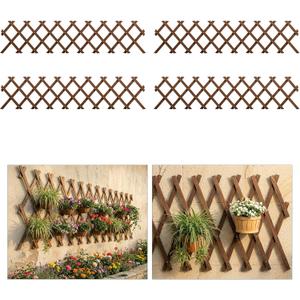 4 PCS Expandable Garden Trellis, 13.2" x 63" Trellis for Climbing Plants Outdoor, Wooden Lattice Fence Wall Panel Lattice Panels for Outside, for Climbing Plants Vine Ivy Rose Cucumbers Clematis