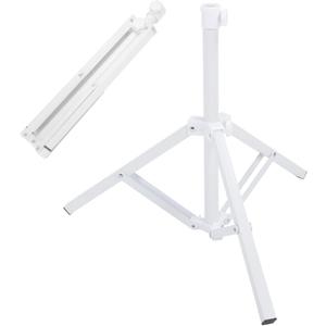 Beach Umbrella Stand Base,Portable Foldable Sun Umbrella Stand White Triangular Iron Support Base for Patio Beach Garden Camping Fishing Outdoor Sunshade Stand