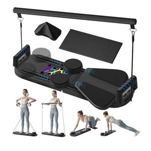 Pilates Board - Pilates Reformer Set, 6 in 1 Pilates Boards for Home Workout, Portable and Foldable Pilates Reformers, Multifunctional Reformer Pilates Machine, Pilates Board for Women (Black)