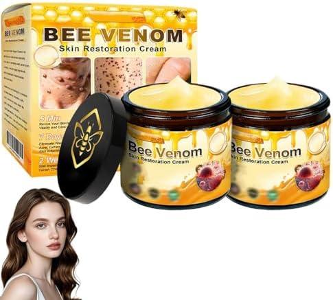 2 PCS Bee Venom Skin Restoration Cream,Bee Venom Skin Treatment Cream,Firms and Rejuvenates, Quickly Smoothing Out Wrinkles and Fine Lines