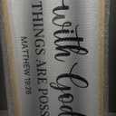 YWMZYKJGS With God All Things Are Possible Sign Wall Decor 40"15" Matthew 19:26 Bible Verse Jesus Religious Christian Scripture Prayer Large Wooden Framed Wall Hanging Art (Wood)