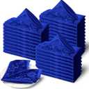 60 Pack Royal Blue Satin Cloth Napkins, 17x17 Inch Satin Napkins Damask Cloth Napkins Jacquard Dinner Napkins Luxurious Cloth Napkin for Wedding Banquet Party Restaurant Dinner Decoration