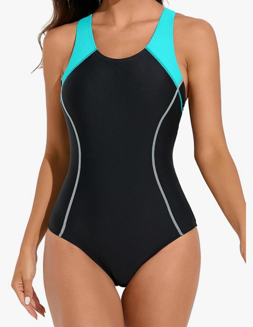 Women's One Piece Athletic Racerback Swimsuit Slimming Bathing Suit, Size: M