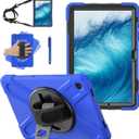 Case for Samsung Galaxy Tab A9 Plus/A9+ 11'' 2023 (SM-X210/X216/X218),Portable Heavy Duty Dropproof Protective Cover Case with 360 Rotating Stand,Handle & Shoulder Strap,Stylus Pen (New Blue)