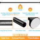 MEXAU Tension Curtain Rod for Window 40 to 78 Inch, Black, 1.26" Diameter