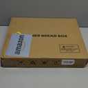 Corner Bread Box for Kitchen Counter, Bamboo Wood Large Capacity Bread Storage Bin with Acrylic Wavy Door Panel (Black, Extra Large)