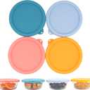 4 PCS Silicone Replacement Lids for Pyrex Glass Custard Cups 10oz, Reusable Silicone Lids for Food Storage, Food Covers, Dishwasher Freezer Microwave Safe (Container NOT Included)