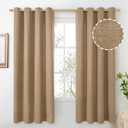 BGment Tan Burlap Linen Curtains 72 Inch Length for Living Room, Farmhouse Camel Thick Window Treatments Light Filtering Drapes with Grommet for Bedroom Non See Through, 2 Panels, Each 52 Inch Wide