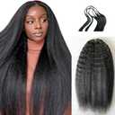 Knotless Pre-Separated Crochet Hair extensions Afro Kinky Straight hair feather crochet 100% human hair extensions for Women Natural Color 16 Inch 120g