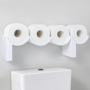 SDGCMNY Poop Toilet Paper Holder, Funny Tissue Roll Shelf for Organizer & Storage TP, 3D Printed Wall-Mount Bathroom Decor & Accessories, Unique Gag Housewarming Gift, White