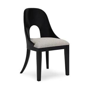 Signature Design by Ashley Rowanbeck Modern Herringbone Upholstered Armless Home Office Desk Chair, Black & Beige