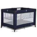 Dream On Me Zazzy Portable Playard with Bassinet - 360° Mesh Visibility, Quick Folding Travel Friendly Design, Carry Bag and Foldable Mattress Pad Included, Compact and Lightweight - Navy