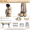 Adjustable Camping Cot for Adults – Ultralight Folding Bed, Heavy Duty 330lbs, Portable Outdoor Backpacking Cot for Camping, Hiking, Travel, Tent, Beach, Truck, Office Nap, Khaki