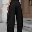 ELLEVEN Women's Cotton Barrel Leg Sweatpants with Elastic Waist, Drawstring, and Pockets  Casual Baggy Joggers (XS)