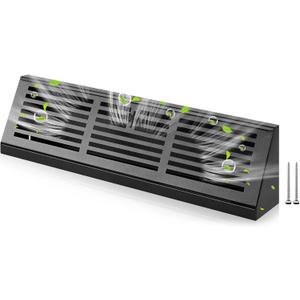 1 Pcs 18 Inch Baseboard Register Duct Opening Size Horizontal Stripes Design Vent Covers for Home Floor Wall Baseboard Air Covers Supply Floor Diffuser Including Screws(Black)