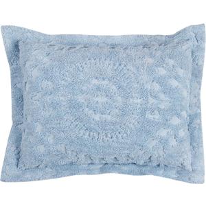Better Trends Rio Collection is Super Soft and Light Weight in Floral Design 100% Cotton Tufted Unique Luxurious Machine Washable Tumble Dry, Standard Sham, Blue