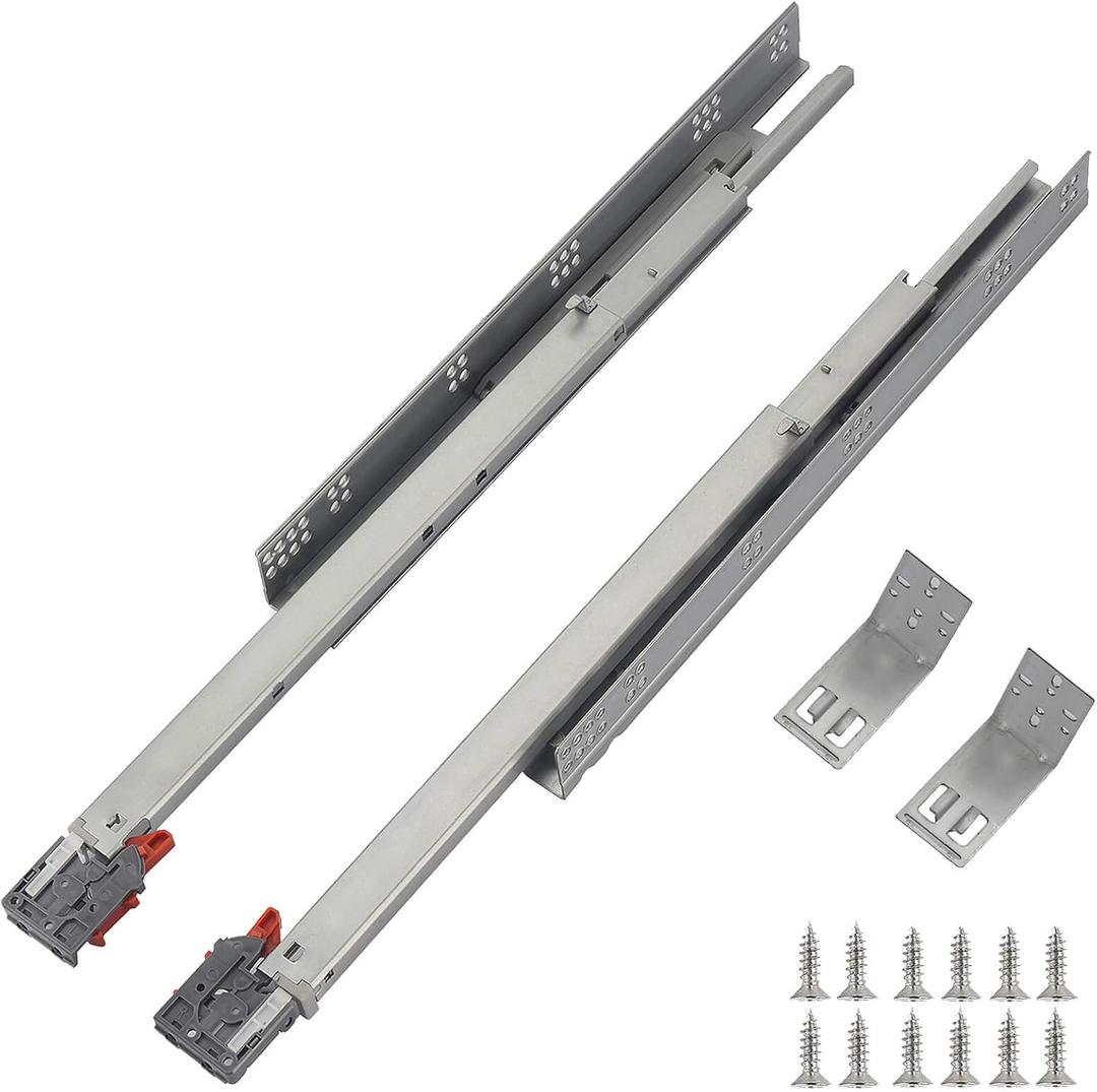 OCG Soft Close Undermount Drawer Slides 21 inch (6 Pairs), Full Extension Concealed Drawer Runners, Come with Mounting Screws and Brackets