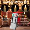 Flameless Taper Candles with Rmote, 9.6" Real Wax Battery Operated Candles with 3D Wick, 3 Pack Led Flickering Candlesticks, Electric Candle for Home, Wedding, Party Decor, Ivory