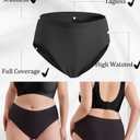 FINETOO Women's High Waisted Seamless Underwear Full Coverage Brief Ladies No Show Panties Sexy Lingerie Regular&Plus Size (3XL)