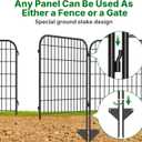 AMAGABELI 10 Panels 32 in(H) X 25 ft(L) Decorative Garden Fence Gate,No Dig Dog Fence Outdoor for Yard,Rustproof Tall Garden Fencing Animal Barrier Metal Wire Panel Border for Flower Bed,Patio