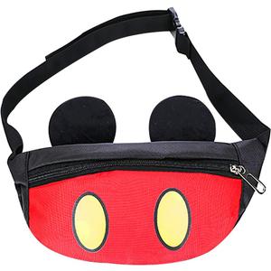Cute Kids Fanny Pack for Little Kids Toddler Waist Bag Children's Mouse Canvas Baby Fanny Pack (Red)