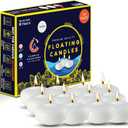 Candle Charisma White Floating Candles 3 Inch (Set of 24)  8-Hour Dripless, Smokeless Burn with Natural Flickering Flame  Perfect for Weddings, Centerpieces, Pool Nights & Special Events