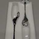 2Pcs/Set Wedding Crystal Champagne Glasses Metal Stand Flutes Wine Goblet Party Lovers Gifts (26cm, White-Fruit peach5)