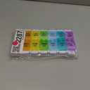 Sukuos AM PM Weekly Pill Organizer 2 Times A Day, Large Daily Pill Box Case 7 Day with Easy Push Button Design, Detachable Medicine Holder for Vitamin/Fish Oil/Supplements (Rainbow)