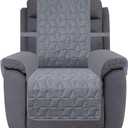 Ameritex Waterproof Nonslip Recliner Cover Christmas Decor Stay in Place, Dog Couch Recliner Cover Furniture Protector for Pets and Kids (Light Grey, 23'')