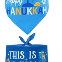 Hanukkah Dog Bandanas 2 Pack Chanukah Menorah Pet Scarf Set Reversible Triangle Bibs Kerchief Gift for Dog Pet Holiday Costume Accessories
