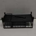 Cisily Sponge Holder for Kitchen Sink, Sink Caddy Organizer with High Brush Holder, Kitchen Countertop Organizers and Storage Essentials, Rustproof 304 Stainless Steel (Black, 9.25)