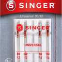 SINGER Regular Point Sewing Machine Needle, 5 Count, Sizes 80/12, 90/14, 100/16