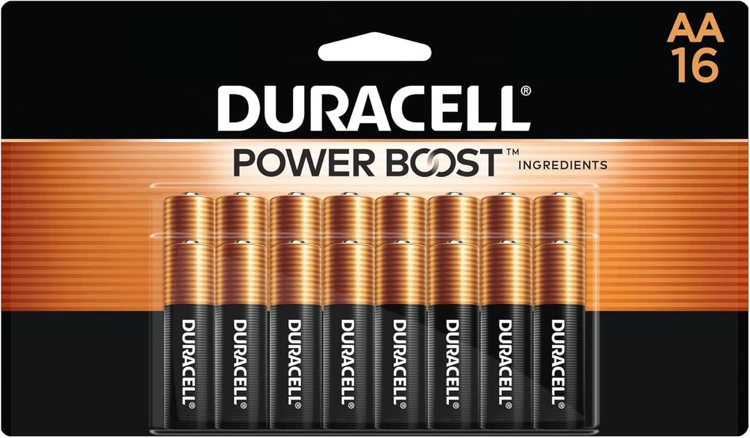 Duracell Coppertop AA Batteries with Power Boost Ingredients, 16 Count (Pack of 1) Long-lasting Alkaline Double AA Battery for Household and Office Devices